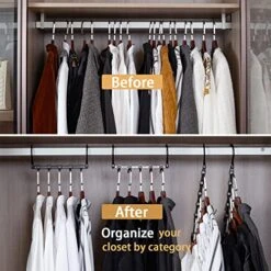Closet Organizers Space Saving Hangers - Timirog 20 Pack Magic Hangers Wardrobe Storage Organization College Dorm Room Essentials, Apartment Heavy Duty Space Saver Plastic Black -GENERIC Shop 51Cc8qA6C3L