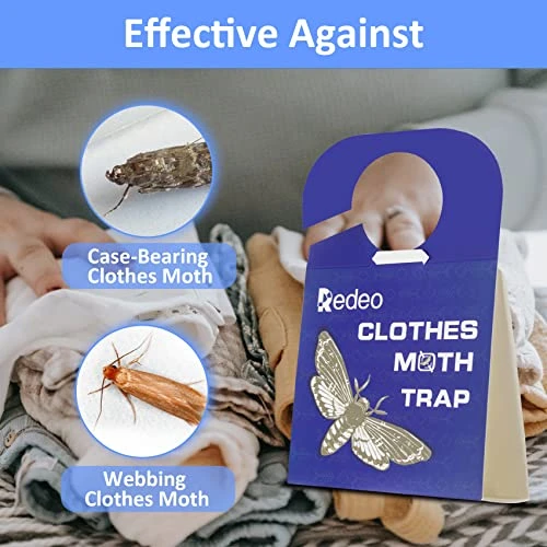Redeo Clothes Moth Traps With Pheromones Non-Toxic And Odorless Sticky Glue Trap With Lure Clothing Moth Trap With Attractant For Closets And Carpet Indoor Moth Prevention, Safe For Kids And Pets (12) 2 Redeo Clothes Moth Traps With Pheromones Non-Toxic And Odorless Sticky Glue Trap With Lure Clothing Moth Trap With Attractant For Closets And Carpet Indoor Moth Prevention, Safe For Kids And Pets (12) - Image 2