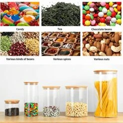 Food Storage Jar, 18.6 FL OZ (550 ML), [Thickened Version] 77L Glass Food Storage Jar With Airtight Seal Bamboo Lid - Modern Design Clear Food Storage Canister For Serving Tea, Coffee, Spice And More -GENERIC Shop 51CjqW2SvWL