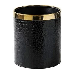 Huaqinglian Small Office Trash Can Garbage Can Metal Open Top Wastebasket Bin With Removable Gold Ring Which For Hold Garbage Bag For Bathroom,Living Room,Bedroom Using (White Gold Marble) -GENERIC Shop 51ClZ7voBbL