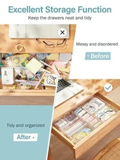 Kootek 28 Pcs Drawer Organizer, 4 Sizes Bathroom Drawer Organizers Trays Clear Plastic Makeup Organizer Vanity Dividers Desk Storage Bins For Jewelry, Kitchen, Bedroom, Office -GENERIC Shop 51DMOjlKzmL