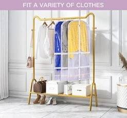 SLEEPING LAMB Clear Garment Bag For Dance Costume Kids 50 Inch Hanging Clothes Cover For Closet Storage With 4 Large Zipper Pockets For Ballet, Theatre, Competitions, 3 Packs, White -GENERIC Shop 51DUMHqxokL