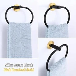 Wivel Towel Ring Black & Gold, Angle Simple Stainless Steel Hand Towel Rack, Bathroom Towel Holder For Wall 14 Wivel Towel Ring Black & Gold, Angle Simple Stainless Steel Hand Towel Rack, Bathroom Towel Holder For Wall -GENERIC Shop 51DcasHMnTL