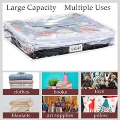 6 Pieces Zippered Storage Bags Clear Sweater Storage Bag PVC Plastic Storage Bags For Blankets Clothes Closet Quilt Pillow Bed Sheet Organizer With Zipper And Label (14.2 X 12 X 3.2 Inch) 13 6 Pieces Zippered Storage Bags Clear Sweater Storage Bag PVC Plastic Storage Bags For Blankets Clothes Closet Quilt Pillow Bed Sheet Organizer With Zipper And Label (14.2 X 12 X 3.2 Inch) -GENERIC Shop 51Dzi0KWbHL
