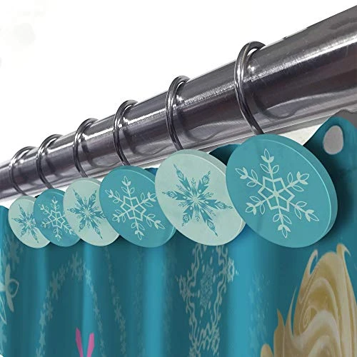 Disney Frozen Swirl Shower Curtain & 12-Piece Hook Set & Easy Use - Kids Bath Features Elsa And Anna (Official Disney Product) 3 Disney Frozen Swirl Shower Curtain & 12-Piece Hook Set & Easy Use - Kids Bath Features Elsa And Anna (Official Disney Product) - Image 3