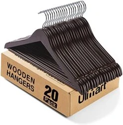 Ulimart Wooden Hangers Wood Hangers 20 Pack Coat Hangers For Closet Clothes Hangers Wooden For Suit Jeans Walnut -GENERIC Shop 51Ek9gsmMYL. AC