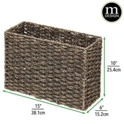 MDesign Rustic Farmhouse Woven Seagrass Toilet Paper Holder Basket - Large Storage Organizer Tank Topper For Bathroom Counter Or Top Of Toilet - Holds 6 Rolls Of Toilet Paper - Black Wash 9 MDesign Rustic Farmhouse Woven Seagrass Toilet Paper Holder Basket - Large Storage Organizer Tank Topper For Bathroom Counter Or Top Of Toilet - Holds 6 Rolls Of Toilet Paper - Black Wash -GENERIC Shop 51Ey6KK0r2L