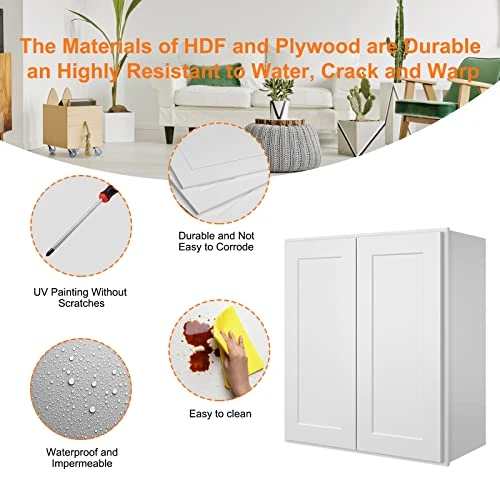 LOVMOR Wall-Mounted Bathroom Cabinet, Medicine Cabinet, Bathroom Cabinet Wall Mounted With Adjustable Shelves & Soft-Close Door, 12" D*27" W*42" H 5 LOVMOR Wall-Mounted Bathroom Cabinet, Medicine Cabinet, Bathroom Cabinet Wall Mounted With Adjustable Shelves & Soft-Close Door, 12" D*27" W*42" H - Image 5