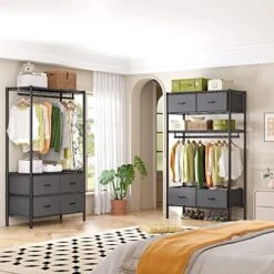 Raybee Clothes Rack Heavy Duty Clothing Racks For Hanging Clothes Heavy Duty Clothing Rack With Drawers Load 450LBS Portable Clothes Rack Adjustable Wire Garment Rack Black 35.2" W * 15.7" D * 71" H 11 Raybee Clothes Rack Heavy Duty Clothing Racks For Hanging Clothes Heavy Duty Clothing Rack With Drawers Load 450LBS Portable Clothes Rack Adjustable Wire Garment Rack Black 35.2" W * 15.7" D * 71" H -GENERIC Shop 51F678UVk4L