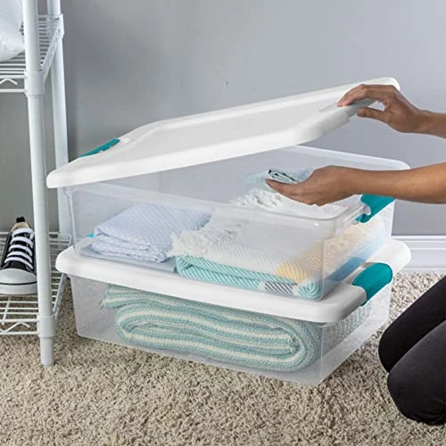 Sterilite 32-Quart Clear Stackable Latching Storage Box Container (24 Pack) 3 Sterilite 32-Quart Clear Stackable Latching Storage Box Container (24 Pack) - Image 3