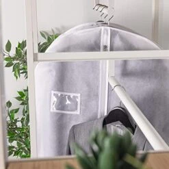 HANGERWORLD 40" Garment Bag - Dress And Suit Bags For Closet Storage Breathable Clothes Cover Dust Protector (1 Pack, White) -GENERIC Shop 51FKw55etaL