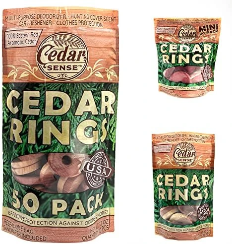 Cedar Rings - 20 Pack - Cedar Sense - Made In U.S.A.- Cedar Blocks For Clothes Storage - Cedar For Closets And Drawers 6 Cedar Rings - 20 Pack - Cedar Sense - Made In U.S.A.- Cedar Blocks For Clothes Storage - Cedar For Closets And Drawers - Image 6