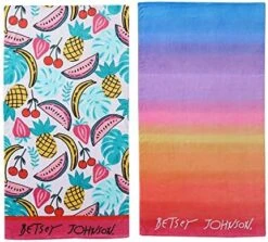 Betsey Johnson - Beach Towel Set, Highly Absorbent & Fade Resistant Beach Accessories, Ideal For Pool, Picnic, Or Beach (Island Vibes & Chill Pineapple, 2 Piece) -GENERIC Shop 51Fk61qd3L. AC