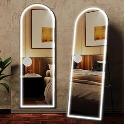 RGB LED Mirror 63"x20", Full Length Mirror With Lights, Body Mirror With Lights-LED Stand Up Mirror, Wall Mounted Hanging Mirror, Bedroom Body Mirror With Dimming & 7 Color Modes (White) -GENERIC Shop 51FwFIAr55L. AC