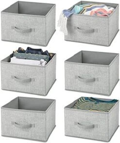 MDesign Fabric Bin For Cube Organizer - Foldable Cloth Storage Cube - Collapsible Closet Storage Organizer - Folding Storage Bin For Clothes And More - Lido Collection - 6 Pack - Gray -GENERIC Shop 51G93tc3WoL. AC