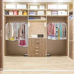 Mskitchen Hanging Clothes Bag With 4" Gusseted Garment Bag (Set Of 6) For Storage Suit Bag For Closet Clear Garment Bags Dress Covers Garment Bags For Suits, Sweaters, Shirts - 24"x 40"x 4"/ 6 Pack -GENERIC Shop 51GEeVLpZsL