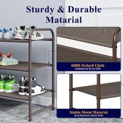 Kitsure Shoe Rack For Entryway - Sturdy & Durable Long Shoe Organizer For Closet, 3-Tier Space-Saving Metal Shoe Shelf For Up To 24 Pairs, Stackable Shoe Rack Organizer For Garage & Corridor, Brown -GENERIC Shop 51Gin2eLRXL