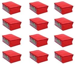 Fashion Bizz Red Non Woven Front Saree Bags Set Of 12 Pcs