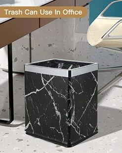 Huaqinglian Small Office Trash Can Bedroom Wastebasket,Rectangle Slim Bathroom Kitchen Garbage Can 2.6Gallon(Black Marble) -GENERIC Shop 51HCAQkI4PL