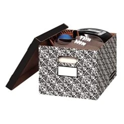 Bankers Box 0035501 Decorative Storage Box With Lids, Black And White, 10 Pack -GENERIC Shop 51HPD8BPbNL