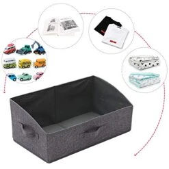 TENABORT 5 Pack Trapezoid Large Foldable Closet Storage Bins With Handle, Fabric Storage Organizer Cube Cloth Containers Linen Box Shelf Baskets For Clothes Clothing Shelves Wardrobe -GENERIC Shop 51HZtDY81aL