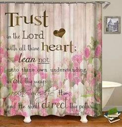 Bible Verse Scripture Shower Curtain，Motivational And Inspirational Quote Colorful Design Art Polyester Cloth Print Bathroom Curtains Include Hooks Set 72〃w By 72〃L (CX495) -GENERIC Shop 51HuKpyzU L. AC