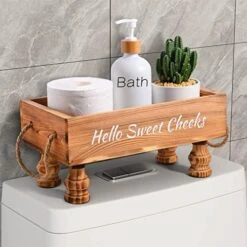 BS-VOG Bathroom Decor Box, Raised Wood Toilet Tank Basket For Toilet Paper With Funny Signs On 2 Sides For Back Of Toilet, Farmhouse Tank Topper Storage Organizer Tray For Rustic Home Decor (Black) 14 BS-VOG Bathroom Decor Box, Raised Wood Toilet Tank Basket For Toilet Paper With Funny Signs On 2 Sides For Back Of Toilet, Farmhouse Tank Topper Storage Organizer Tray For Rustic Home Decor (Black) -GENERIC Shop 51I1RR8OcEL. AC