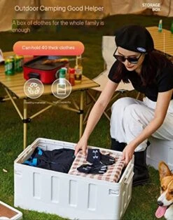 RASHIV Storage Box With Wooden Cover Multifunctional Book Box Finishing Box Household Storage Box Outdoor Folding Trunk Camping Box (C) -GENERIC Shop 51I6KNwvc2L