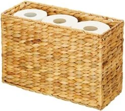 MDesign Woven Hyacinth Large Bathroom Toilet Roll Holder Storage Organizer Basket Bin - Rectangle Containers For Bathroom, Toilet Tank - Hold 6 Rolls Of Toilet Paper - Rice Weave - Natural/Tan 9 MDesign Woven Hyacinth Large Bathroom Toilet Roll Holder Storage Organizer Basket Bin - Rectangle Containers For Bathroom, Toilet Tank - Hold 6 Rolls Of Toilet Paper - Rice Weave - Natural/Tan -GENERIC Shop 51ImXYXFx3L. AC