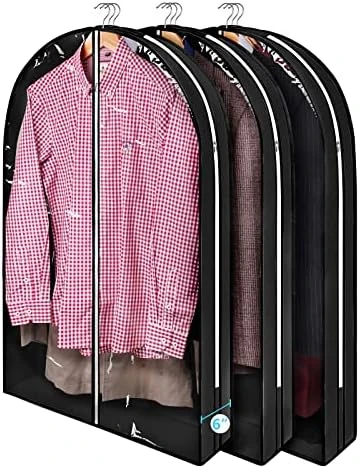 Wutrye 40" Full Clear Garment Bags For Hanging Clothes With 6" Gusset 2 Zippers Transparent Suit Bags Protector Cover For Travel Moving Closet Storage Moth Proof Sweater Jacket Coat Shirts 3 Packs 8 Wutrye 40" Full Clear Garment Bags For Hanging Clothes With 6" Gusset 2 Zippers Transparent Suit Bags Protector Cover For Travel Moving Closet Storage Moth Proof Sweater Jacket Coat Shirts 3 Packs - Image 8