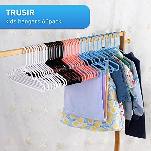 Trusir Kids Hangers 60 Pack - 11.5",Baby Clothes Hangers Plastic White Kids Children's Clothes Hangers,Infant Hangers&Toddler Hangers(White,60Pack) 5 Trusir Kids Hangers 60 Pack - 11.5",Baby Clothes Hangers Plastic White Kids Children's Clothes Hangers,Infant Hangers&Toddler Hangers(White,60Pack) - Image 5