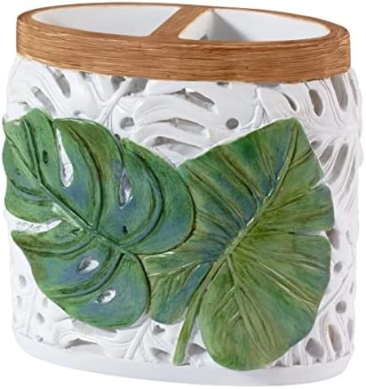 Avanti Linens - Covered Jar, Countertop Organizer, Leaf Inspired Home Decor (Viva Palm Collection), Green 7 Avanti Linens - Covered Jar, Countertop Organizer, Leaf Inspired Home Decor (Viva Palm Collection), Green - Image 7