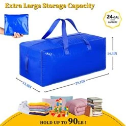 8-Pack Extra Large Moving Bags, Heavy Duty Storage Bags W/Strong Handle & Zippers, Storage Tote For Space Saving, Alternative To Moving Boxes, Bags For Clothing Dorm Travel Packing Supplies (Blue) 13 8-Pack Extra Large Moving Bags, Heavy Duty Storage Bags W/Strong Handle & Zippers, Storage Tote For Space Saving, Alternative To Moving Boxes, Bags For Clothing Dorm Travel Packing Supplies (Blue) -GENERIC Shop 51JkXxcolML