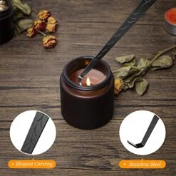 Lsnisni 5Pcs Candle Accessory Set With Candle Rechargeable Electric Lighter, Storage Tray, Wick Trimmer, Snuffer, Wick Dipper, Stainless Steel Candle Care Kit With Gift Package For Candle Lover Black -GENERIC Shop 51K2WhKjZRL