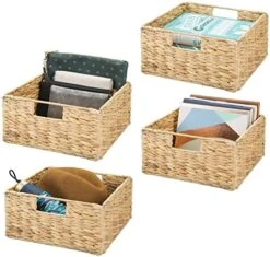 MDesign Natural Woven Hyacinth Cube Organizer Basket With Handles, Storage For Bathroom, Laundry Room Shelf Or Nursery - Perfect For Cubby Storage Units - Hold Blankets And Books - 4 Pack, Natural/Tan 16 MDesign Natural Woven Hyacinth Cube Organizer Basket With Handles, Storage For Bathroom, Laundry Room Shelf Or Nursery - Perfect For Cubby Storage Units - Hold Blankets And Books - 4 Pack, Natural/Tan -GENERIC Shop 51KHqCxaZRL. AC