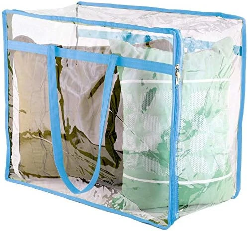 Clear Vinyl Zippered Storage Bags (3-Pack) Sturdy Storage Bags For Sweaters, Blankets, Comforters, Bedding Sets And Much More! (Gray, 18x15x9) 4 Clear Vinyl Zippered Storage Bags (3-Pack) Sturdy Storage Bags For Sweaters, Blankets, Comforters, Bedding Sets And Much More! (Gray, 18x15x9) - Image 4