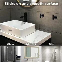 Adhesive Hooks Heavy Duty Wall Hooks Yandls Stainless Steel Waterproof Shower Hooks, Adhesive Holders Coat Hooks For Hanging, Wall Mounted Towel Hooks For Bathroom Kitchen - 2 Pack, Black, -GENERIC Shop 51KQCGwm3bL