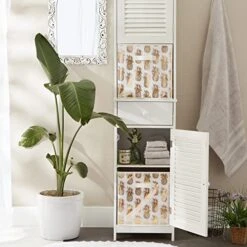 DII Non Woven Polyester Storage Bin, Metallic Pineapple, White & Gold, Large Set Of 2 -GENERIC Shop 51KWC7GNtdL