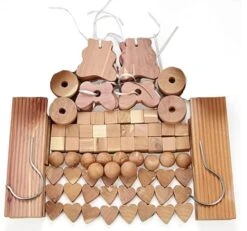 Kilocircle Cedar Blocks Clothes Storage, 100 Items Cedar Valuable Pack With Red Aromatic Cedar Blocks/Hang Ups For Closet-Storage Accessories