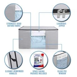 Cube Vacuum Storage Space Bags / Storage Bag Totes With Reusable Cubic Vacuum Compressed Space Saver Bags. Large Capacity Bedroom And Closet Organizing System That Protects Your Comforters, Clothing, Bedding, & More! (X-Jumbo Bundle) (Gray - Set Of 5) -GENERIC Shop 51L3tFgbQCL