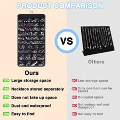 2 Pack Hanging Jewelry Organizer, 48 & 80 Pockets Earring Organizer Hanging, Dual-Sided Door Jewelry Organizer Storage, Jewelry Hanger Organizer Holder For Necklaces Bracelets Closet (Black+Beige) -GENERIC Shop 51L829bU1vL