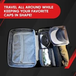 GENERIC The Cap Caddy USA (1-Pack) - Convenient, Compact & Clear Travel Case, Fits 1 - 2 Caps, Lightweight Cap Storage & Display Case, Space Saver Baseball Caps Protector - No More Squished & Dirty Hats -GENERIC Shop 51LQLclC0qL