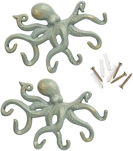 ChasBete Key Holder For Wall, Octopus Coat Hooks Wall Mounted Towel Hooks, Heavy Duty Wall Hooks Decorative With 6 Arms 11 ChasBete Key Holder For Wall, Octopus Coat Hooks Wall Mounted Towel Hooks, Heavy Duty Wall Hooks Decorative With 6 Arms - Image 11