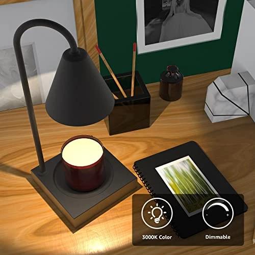 Mocalido Candle Warmer Lamp, Dimmable Electric Candle Lamp Warmer, Metal Melting Wax Warmer For Home Decor, Home Scented Jar Candles Heater With 2 Bulbs For Gifts, Black 5 Mocalido Candle Warmer Lamp, Dimmable Electric Candle Lamp Warmer, Metal Melting Wax Warmer For Home Decor, Home Scented Jar Candles Heater With 2 Bulbs For Gifts, Black - Image 5