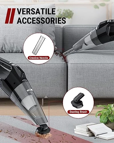 VacLife Handheld Vacuum - High Power Car Vacuum Cordless Rechargeable With Multipurpose Nozzles, Lightweight Mini Vacuum With LED Light, Portable Vacuum Cleaner For Home, Silver&Black (VL756) 5 VacLife Handheld Vacuum - High Power Car Vacuum Cordless Rechargeable With Multipurpose Nozzles, Lightweight Mini Vacuum With LED Light, Portable Vacuum Cleaner For Home, Silver&Black (VL756) - Image 5