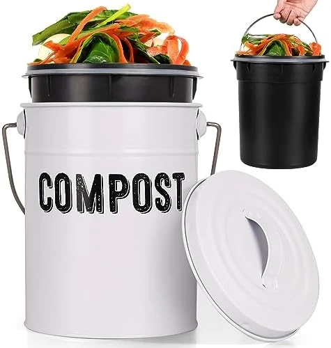 Durmmur Compost Bin Kitchen Counter, Indoor Compost Bin, Includes Inner Bucket With Sealed Ring Compost Pail, Countertop Compost Bin With Lid, Compost Bucket Compost Container, 1.0 Gallon 8 Durmmur Compost Bin Kitchen Counter, Indoor Compost Bin, Includes Inner Bucket With Sealed Ring Compost Pail, Countertop Compost Bin With Lid, Compost Bucket Compost Container, 1.0 Gallon - Image 8