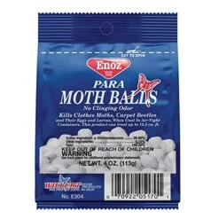 Enoz Para Moth Balls, Kills Clothes Moths And Carpet Beetles, No Clinging Odor, 4 Oz (Pack Of 6)