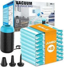 VMSTR Vacuum Storage Bags With Electric Pump - Vacuum Sealer Bags(4Jumbo/3Large/3Medium), Travel Luggage Packing For Clothes And Clothing, Vacuum Seal Bags For Bedding, Comforters, Duvets, Blankets, Pillow -GENERIC Shop 51Mcc9SYZEL. AC