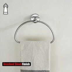 Towel Ring, Stainless Steel Half Ring Towel Holder For Bathroom, 7 Inch Brushed Finished Wall Mount, TR160-BN -GENERIC Shop 51MeD4ciUZL