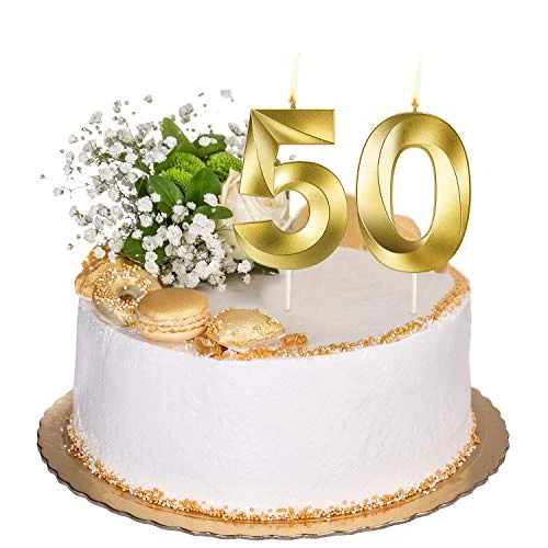 4 Inch 50th Birthday Candles, 3D Diamond Shape Number 50 Candles Cake Topper Numeral Candles Cake Topper For Birthday Anniversary Party Decorations (Bright Gold) 4 4 Inch 50th Birthday Candles, 3D Diamond Shape Number 50 Candles Cake Topper Numeral Candles Cake Topper For Birthday Anniversary Party Decorations (Bright Gold) - Image 4